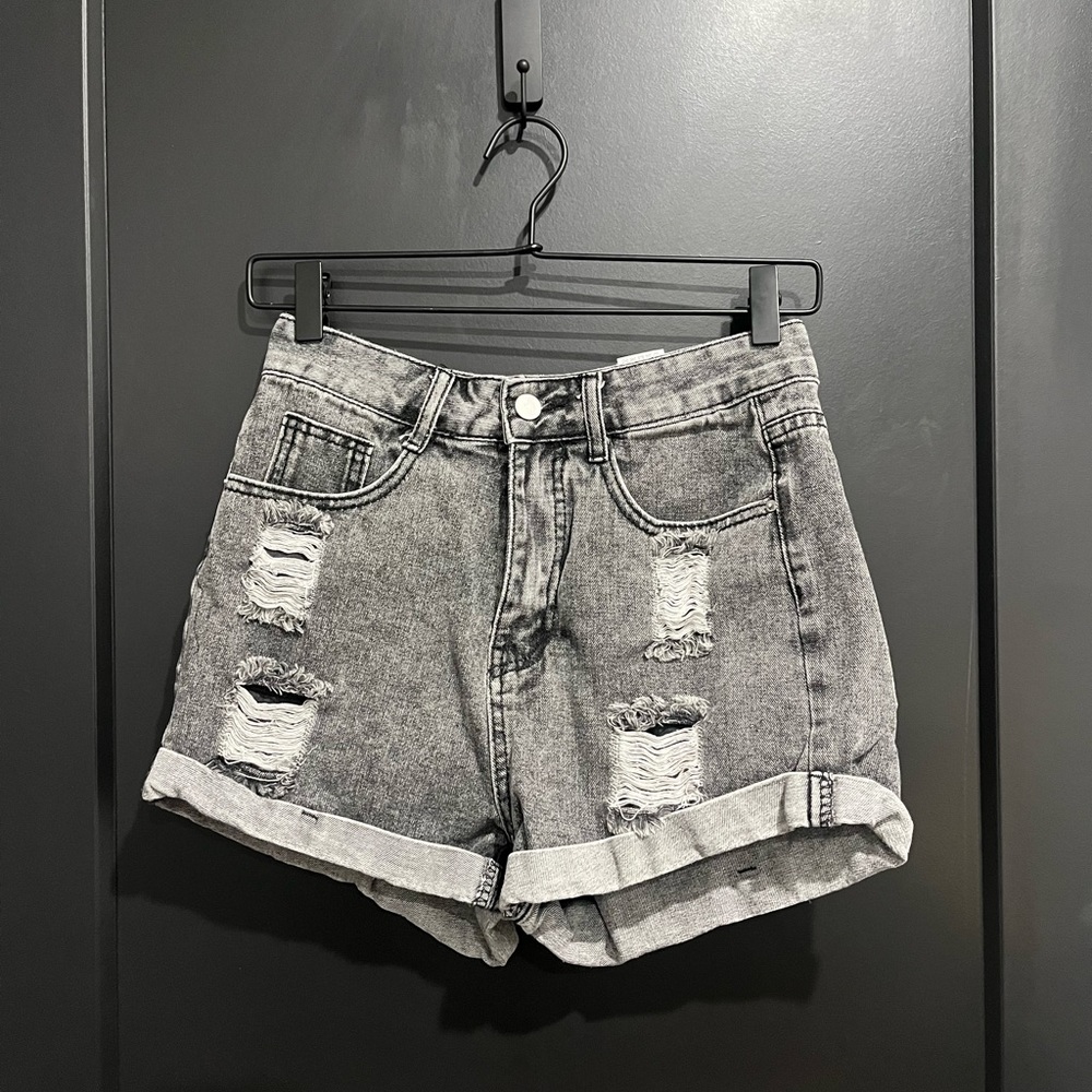 Black washed jean shorts comfy